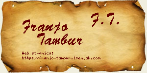 Franjo Tambur vizit kartica